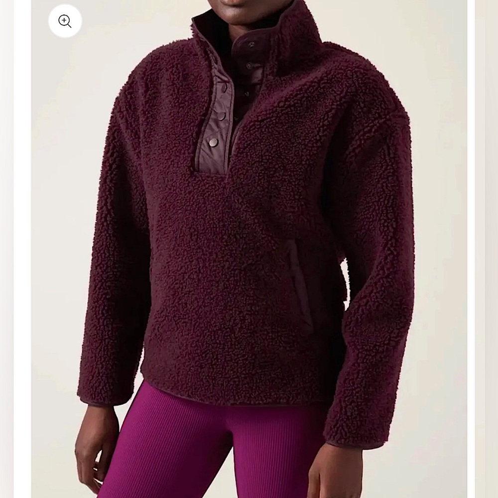 Athleta Sherpa Snap Sweatshirt